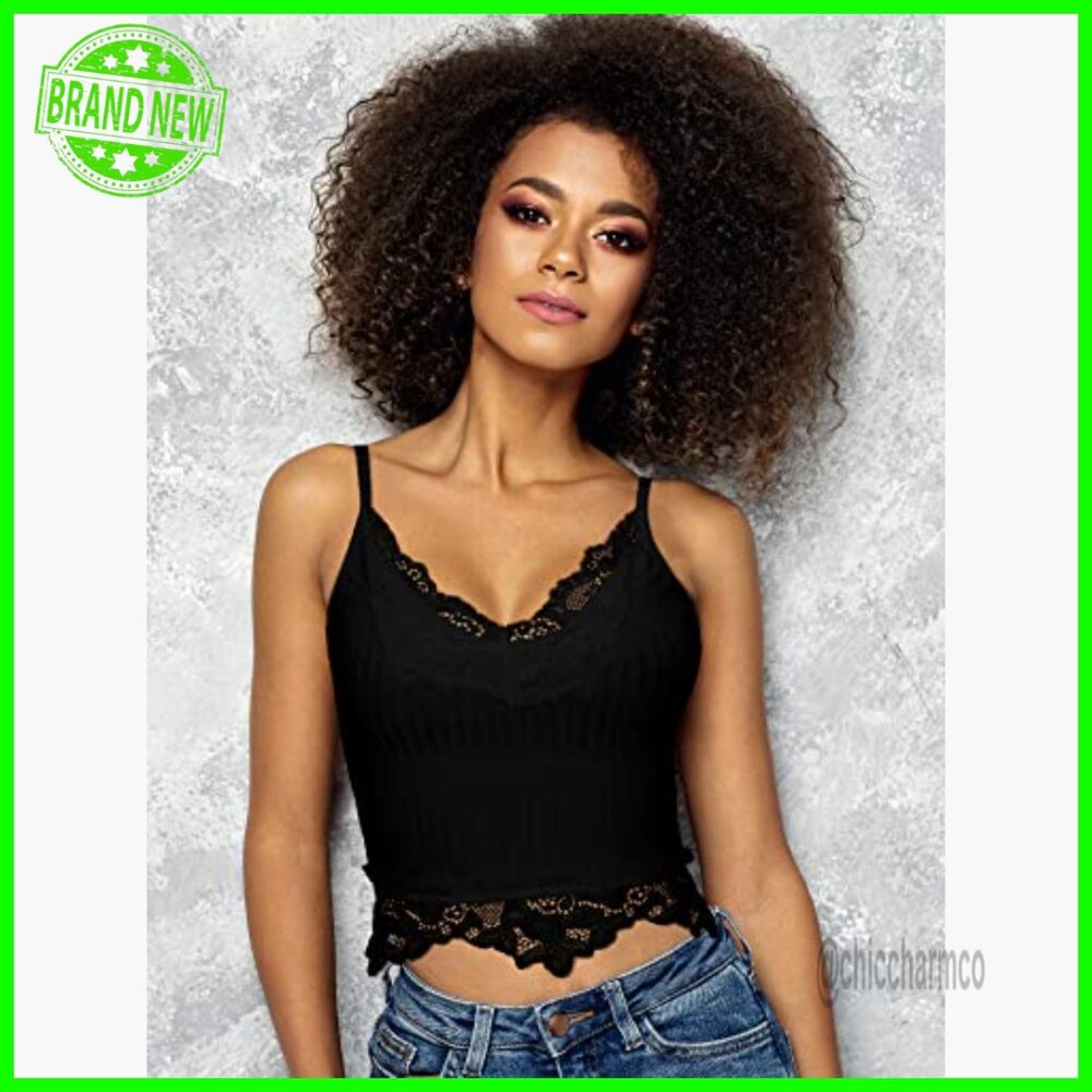 3-Pack Lace Patchwork Crop Tops, Backless Halter … - image 2